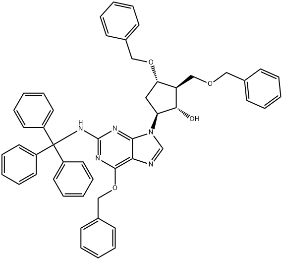(1S,2S,3S,5S)-3-Benziloksi-2-benziloksimetil-5-[6-benziloksi-2-(tritil-amino)-purin-9-il]-siklopentanol