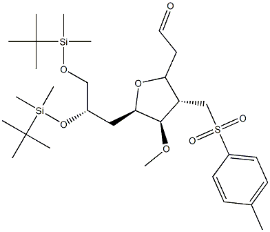 2-((2S,3S,4R,5R)-5-((S)-2,3-bis(tert-butildimetilsililoksi)propil)-4-metoksi-3-(tosilmetil)tetrahidrofuran-2-il)asetaldehit