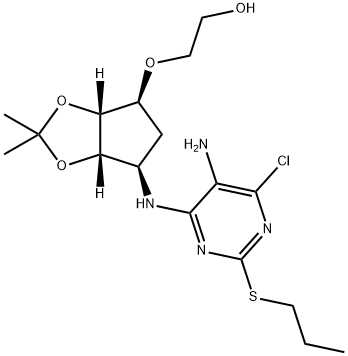2-(((3aR,4S,6R,6aS)-6-((5-amino-6-kloro-2-(propiltiyo)pirimidin-4-il)amino)-2,2-dimetiltetrahidro-3aH-siklopenta[ d][1,3]dioksol-4-il)oksi)etanol