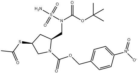 4-Nitrobenzil (2S,4S)-4-asetiltiyo-2-[[N-bütoksikarbonil)amino]metil]pirolidin-1-sülfamoil-N-(tert-karboksilat