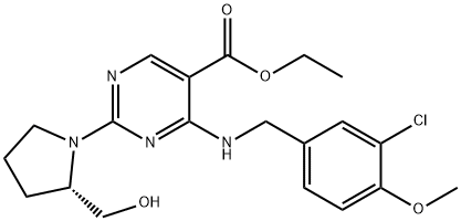 5-Piridinkarboksilik asit,4-[[(3-kloro-4-Metoksifenil)Metil]aMino]-2-[(2S)-2-(hidroksiMetil)-1-pirolidinil]-, etil ester