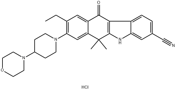 9-etil-6,6-diMetil-8-(4-Morfolinopiperidin-1-il)-11-okso-5a,6,11,11a-tetrahidro-5H-benzo[b]karbazol-3-karbonitril hidroklorür